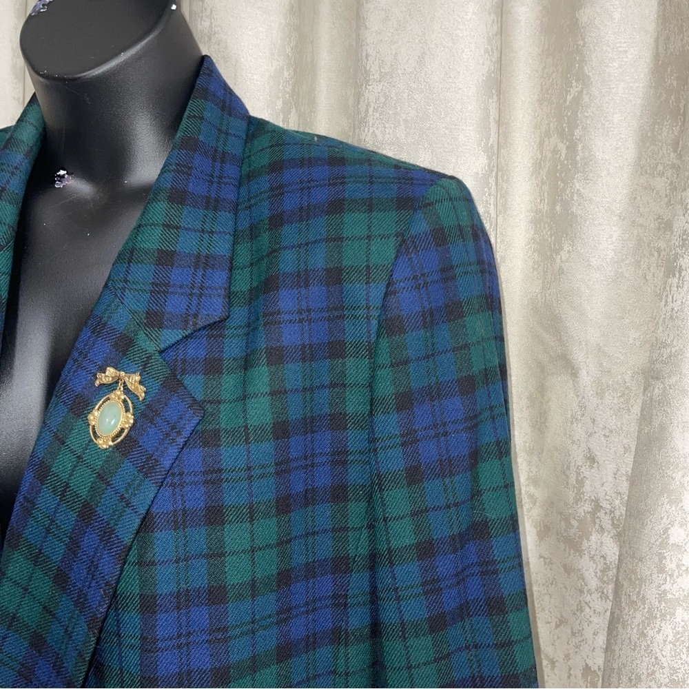 Pendleton Plaid Double-Breasted Blazer And Skirt … - image 2